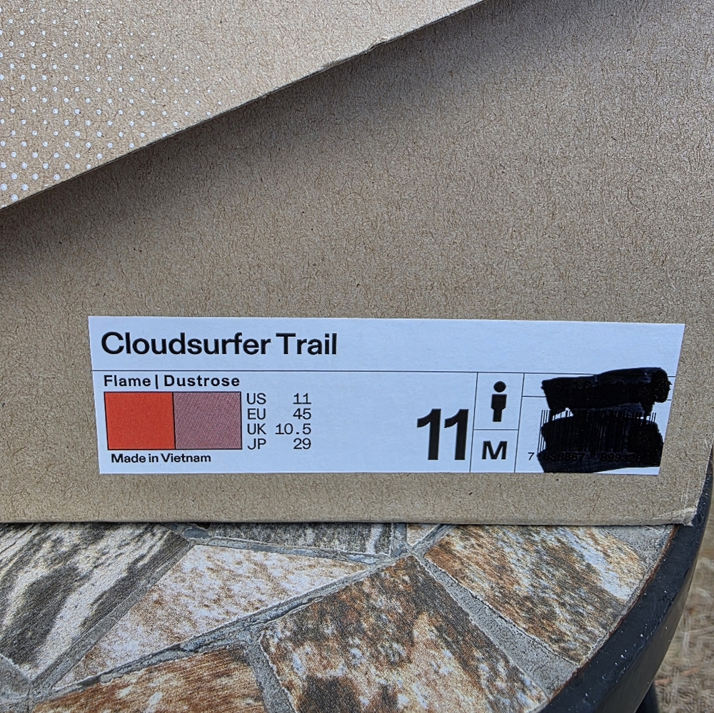 On Cloudsurfer Trail 3ME10112150 Flame Running Shoes Men Sz 11 Worn 1x With Box - Picture 2 of 11